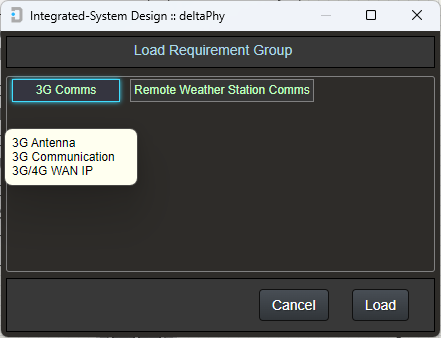 Image of requirement groups dialog